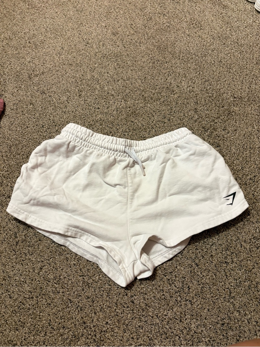 Gymshark White Women's Athletic Drawstring Shorts